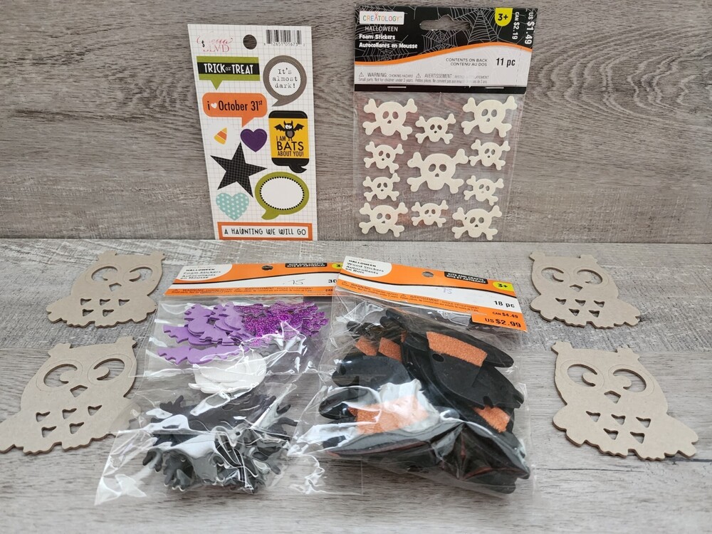 3D Stickers Large LOT Halloween Skulls Owls Fall - Recollections NEW #36